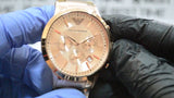 Buy Shop Emporio Armani Classic Rose Gold Chronograph Steel Strap Watch For Men - AR2452 USA Online