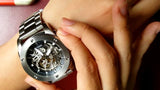 Buy Shop Fossil Modern Machine Automatic Silver Dial Silver Steel Strap Watch for Men - ME3081 USA Online