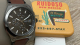 Buy Shop Fossil Everett Chronograph Black Dial Brown Leather Strap Watch for Men - FS5798 USA Online