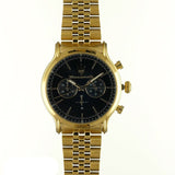 Buy Shop Maserati Epoca Chronograph Black Dial Gold Steel Strap Watch For Men - R8873618023 USA Online