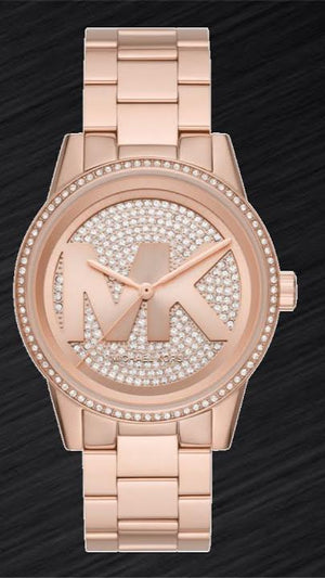 Buy Shop Michael Kors Ritz Analog Crystals Silver Dial Rose Gold Steel Strap Watch for Women - MK6863 USA Online