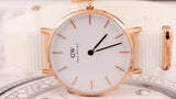Buy Shop Daniel Wellington Classic Petite Dover White Dial White Nylon Strap Watch For Women - DW00100311 USA Online