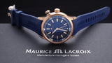 Maurice Lacroix Pontos Divers Limited Edition Blue Dial Blue Leather Strap Watch For Men - PT6248-BRZ0B-430-4