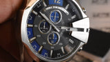 Buy Shop Diesel Mega Chief Chronograph Blue Dial Silver Steel Strap Watch For Men - DZ4417 USA Online