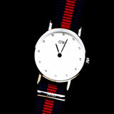 Buy Shop Daniel Wellington Classy Oxford White Dial Two Tone Nylon Strap Watch For Women - DW00100072 USA Online