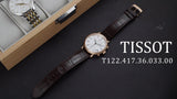Buy Shop Tissot Carson Premium Chronograph Silver Dial Brown Leather Strap Watch For Men - T122.417.36.033.00 USA Online