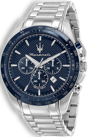 Buy Shop Maserati Traguardo Chronograph Blue Dial 45mm Stainless Steel Watch For Men - R8873612043 USA Online