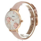 Buy Shop Fossil Jacqueline Three Hand Mother of Pearl Dial Pink Leather Strap Watch for Women - ES4671 USA Online
