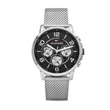 Buy Shop Tommy Hilfiger Chronograph Black Dial Silver Mesh Bracelet Watch for Men - 1791292 USA Online