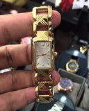 Buy Shop Burberry Heritage Silver Dial Brown Leather Strap Watch for Women - BU4213 USA Online