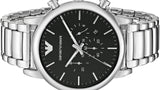 Buy Shop Emporio Armani Luigi Black Dial Silver Steel Strap Watch For Men - AR1894 USA Online