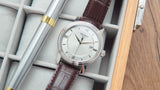 Buy Shop Tissot T Classic Bridgeport Silver Dial Brown Leather Strap Watch For Men - T097.410.16.038.00 USA Online