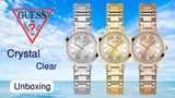 Buy Shop Guess Night Life Clear Silver Dial Silver Steel Strap Watch for Women - GW0470L1 USA Online