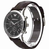 Buy Shop Emporio Armani Renato Chronograph Black Dial Brown Leather Strap Watch For Men - AR2482 USA Online