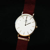 Buy Shop Daniel Wellington Classic Roselyn White Dial Maroon Nylon Strap Watch For Women - DW00100267 USA Online