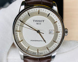 Buy Shop Tissot Luxury Powermatic 80 Silver Dial Brown Leather Strap Watch For Men - T086.407.16.031.00 USA Online