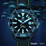 Buy Shop Tag Heuer Aquaracer Calibre 5 Automatic Black Dial Black Nylon Strap Watch for Men - WAY218A.FC6362 USA Online