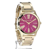 Buy Shop Michael Kors Hartman Quartz Pink Dial Gold Steel Strap Watch For Women - MK3520 USA Online