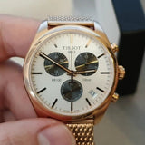 Buy Shop Tissot T Classic PR 100 Chronograph Silver Dial Rose Gold Mesh Bracelet Watch For Men - T101.417.33.031.01 USA Online