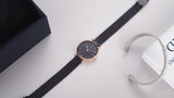 Buy Shop Daniel Wellington Classic Petite Pressed Ashfield Black Dial Black Mesh Bracelet Watch For Women - DW00100441 USA Online