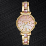 Buy Shop Michael Kors Sofie Crystals Mother of Pearl Pink Dial Two Tone Steel Strap Watch For Women - MK4344 USA Online