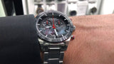 Buy Shop Tissot T Sport PRS 516 Chronograph Black Dial Silver Steel Strap Watch For Men - T100.417.11.051.01 USA Online