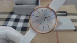 Buy Shop Calvin Klein Equal Silver Dial White Leather Strap Watch for Women - K3E236L6 USA Online