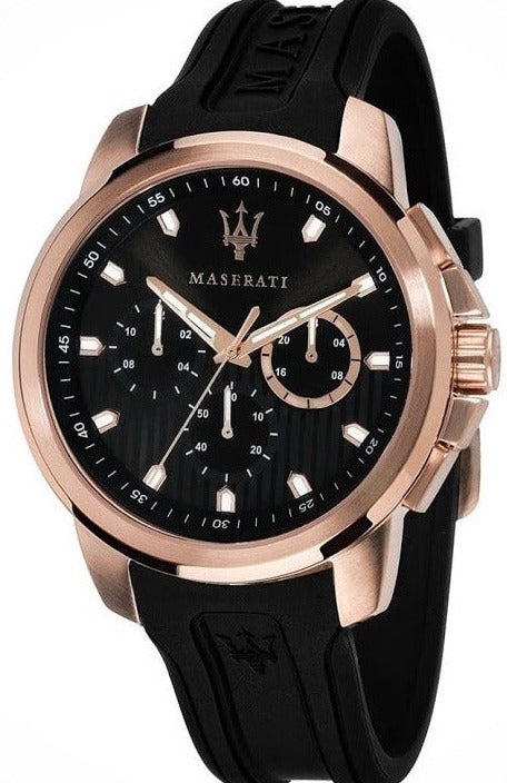 Buy Shop Maserati SFIDA Chronograph Black Dial Black Rubber Strap Watch For Men - R851123008 USA Online
