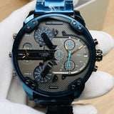 Buy Shop Diesel Daddy 2.0 Chronograph Grey Dial Blue Steel Strap Watch For Men - DZ7414 USA Online