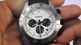 Buy Shop Fossil Retro Traveler Chronograph White Dial Brown Leather Strap Watch for Men - CH2886 USA Online