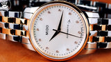 Buy Shop Mido Baroncelli III Automatic Mother of Pearl White Dial Two Tone Steel Strap Watch For Women - M7600.9.69.1 USA Online