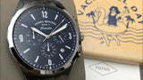 Buy Shop Fossil Forrester Chronograph Black Dial Grey Steel Strap Watch for Men - FS5606 USA Online