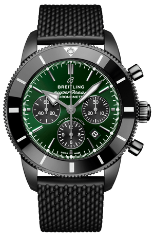 Buy Shop Breitling Superocean Heritage B01 Chronograph 44 Green Dial Black Mesh Bracelet Watch for Men - MB01621A1L1S1 USA Online
