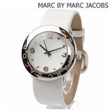 Buy Shop Marc Jacobs Amy White Dial White Leather Strap Watch for Women - MBM1136 USA Online