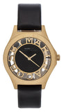 Buy Shop Marc Jacobs Henry Skeleton Black Dial Black Leather Strap Watch for Women - MBM1340 USA Online