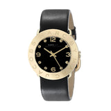 Buy Shop Marc Jacobs Amy Black Dial Black Leather Strap Watch for Women - MBM1154 USA Online