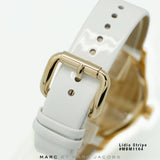 Buy Shop Marc Jacobs Lidia Stripe White Dial White Leather Strap Watch for Women - MBM1164 USA Online