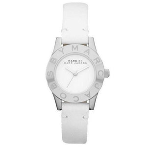 Marc Jacobs Blade White Dial White Leather Strap Watch for Women - MBM1097