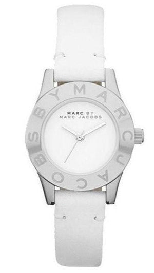 Buy Shop Marc Jacobs Blade White Dial White Leather Strap Watch for Women - MBM1097 USA Online