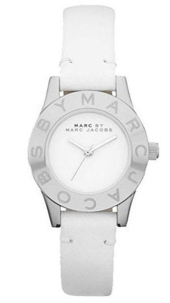 Buy Shop Marc Jacobs Blade White Dial White Leather Strap Watch for Women - MBM1097 USA Online