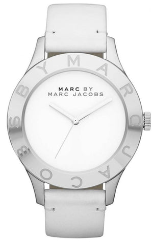 Buy Shop Marc Jacobs Blade White Dial White Leather Strap Watch for Women - MBM1200 USA Online