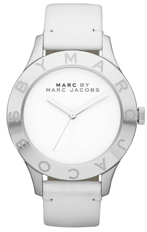 Buy Shop Marc Jacobs Blade White Dial White Leather Strap Watch for Women - MBM1200 USA Online