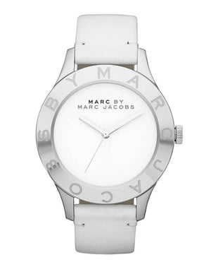 Marc Jacobs Blade White Dial White Leather Strap Watch for Women - MBM1200