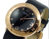 Buy Shop Marc Jacobs Amy Black Dial Black Leather Strap Watch for Women - MBM1225 USA Online