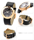 Buy Shop Marc Jacobs Amy Black Dial Black Leather Strap Watch for Women - MBM1225 USA Online