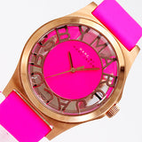 Buy Shop Marc Jacobs Henry Skeleton Pink Dial Pink Leather Strap Watch for Women - MBM1243 USA Online