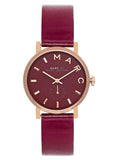 Buy Shop Marc Jacobs Baker Maroon Dial Maroon Leather Strap Watch for Women - MBM1267 USA Online