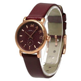 Buy Shop Marc Jacobs Baker Maroon Dial Maroon Leather Strap Watch for Women - MBM1271 USA Online