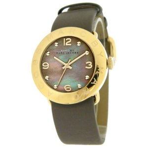 Buy Shop Marc Jacobs Amy Grey Dial Grey Leather Strap Watch for Women - MBM1287 USA Online