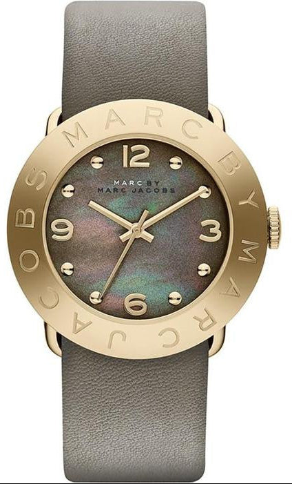 Buy Shop Marc Jacobs Amy Grey Dial Grey Leather Strap Watch for Women - MBM1287 USA Online